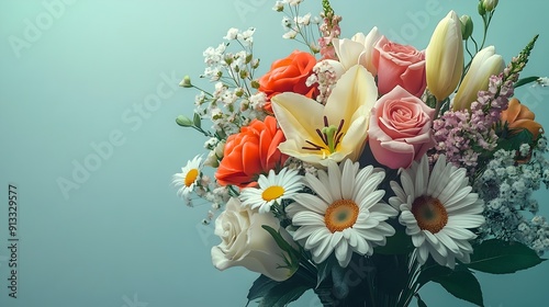 Meticulously Arranged Assorted Floral Bouquet with Subtle Shading,Modern Elegant Composition