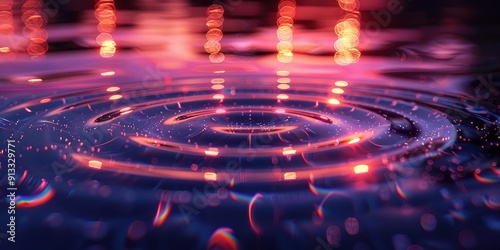 Abstract Water Ripples with Defocused Lights photo