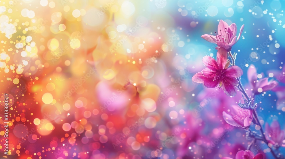 Pink Flowers with Soft Bokeh and Blurred Background Pink Flowers with Soft Bokeh and Blurred Background