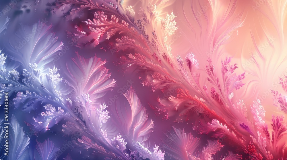 Abstract Pink and Purple Floral Pattern with Swirling Shapes Abstract Pink and Purple Floral Pattern with Swirling Shapes