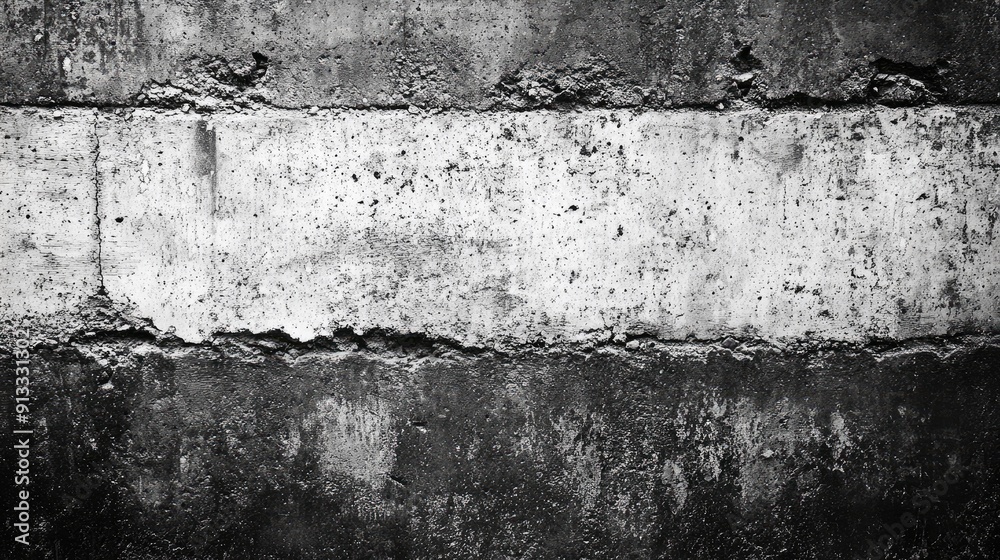 Fototapeta premium Grungy concrete wall with cracks. Perfect for an urban or industrial design project.