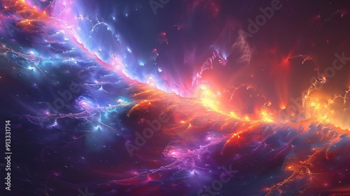 abstract neon fractal wallpaper with space theme