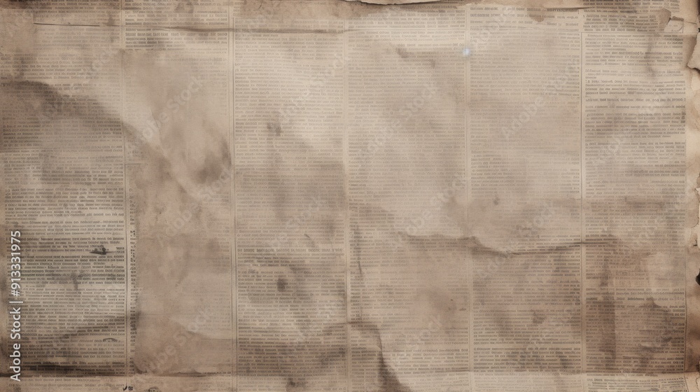 Textural legacy: gazette newspaper texture, distinctive pattern, roughness of vintage newsprint, nostalgic charm, sensory experience of handling, reading traditional newspaper, sense of media history. Textural legacy: gazette newspaper texture, distinctive pattern, roughness of vintage newsprint, nostalgic charm, sensory experience of handling, reading traditional newspaper, sense of media history.