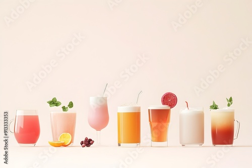 A Sophisticated Arrangement of Beloved Beverages in a Minimalist Composition