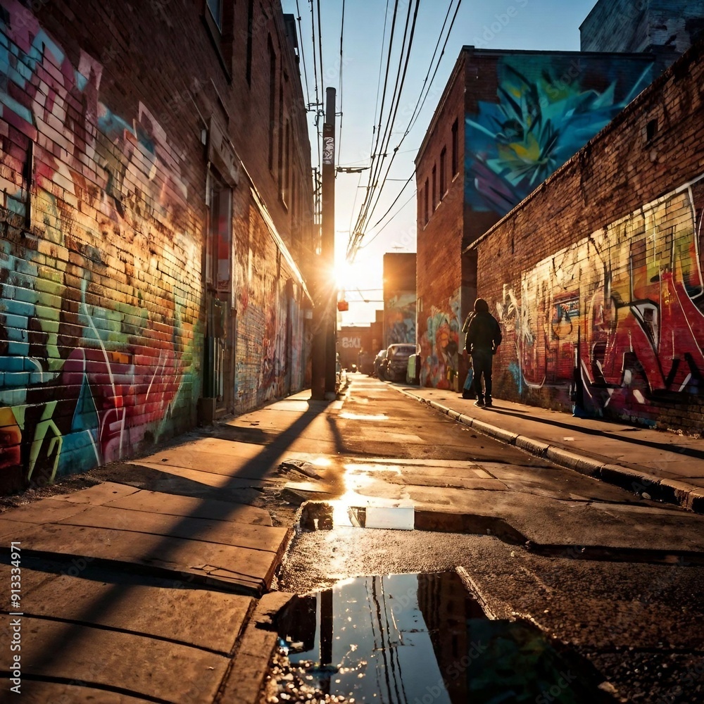 Fototapeta premium Colored Street in the City