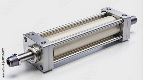 Round double acting pneumatic cylinder placed horizontally, pneumatic, cylinder, round, double acting
