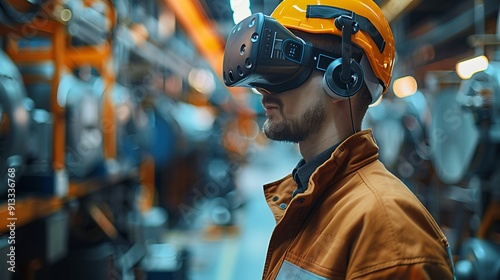 engineer using virtual reality in modern manufacturing