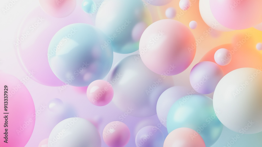 Abstract white background with pastel colorful 3D abstract background overlap layer on dark space with balloon decoration. Modern graphic design element motion styl Abstract white background with pastel colorful 3D abstract background overlap layer on dark space with balloon decoration. Modern graphic design element motion styl