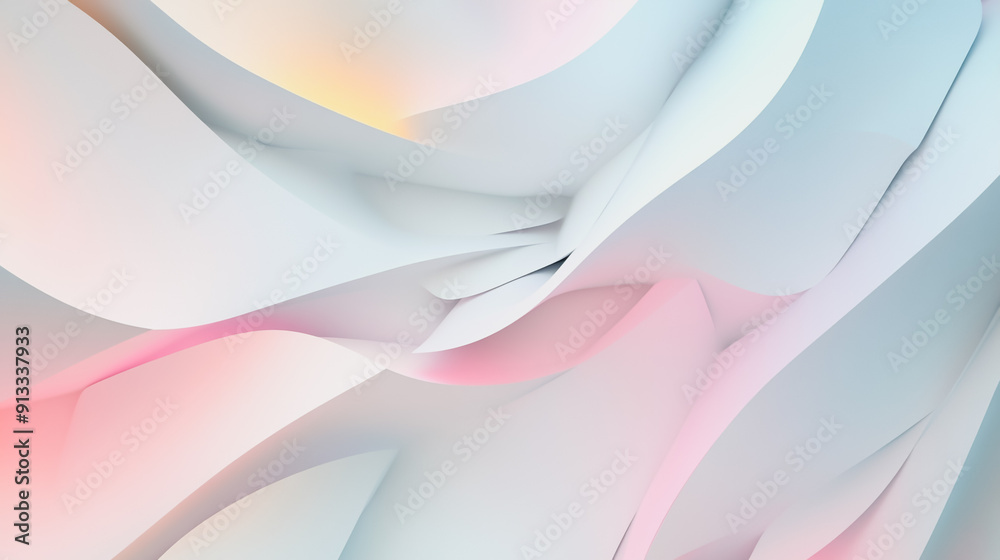 Fototapeta premium Abstract white background with pastel colorful 3D abstract background overlap layer on dark space with wish decoration. Modern graphic design element motion style concept for banner, triangle