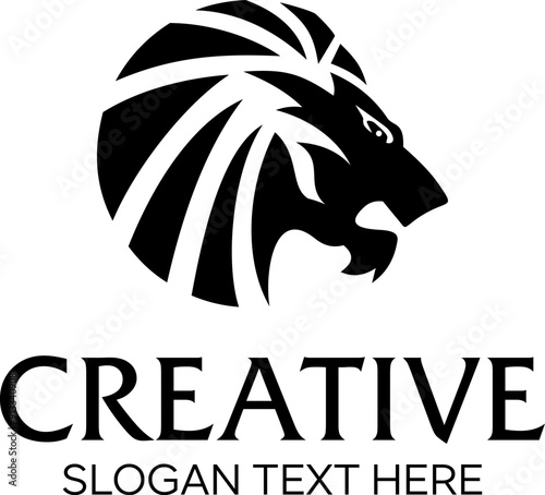 lion head concept idea vector logo design