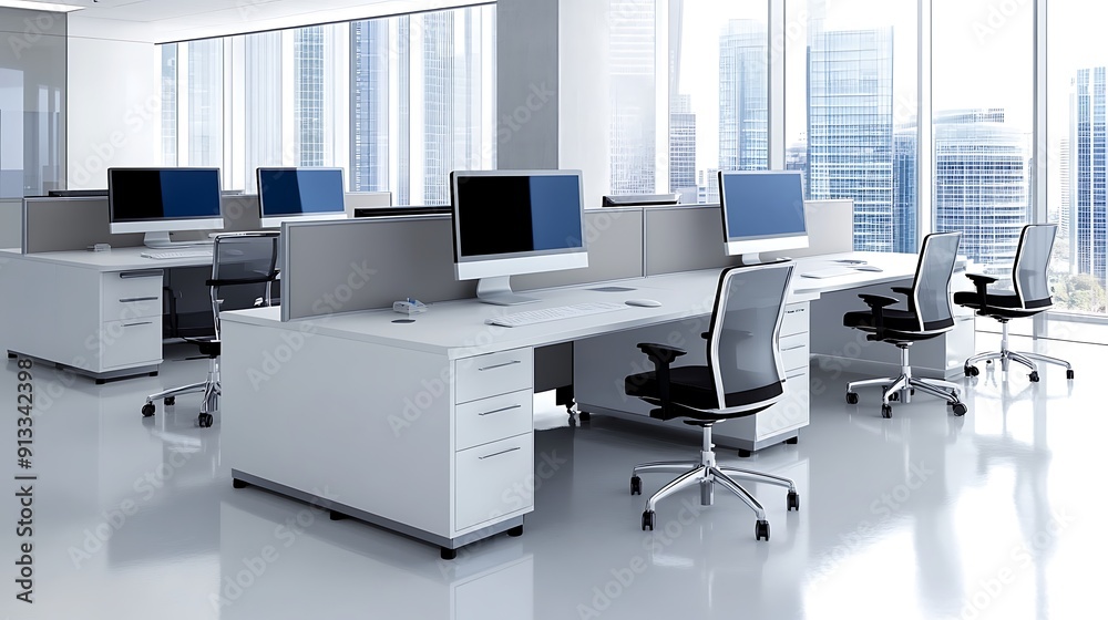 Real estate agent's office with empty chairs, representing the decline in business during the Great Recession Real estate agent's office with empty chairs, representing the decline in business during the Great Recession