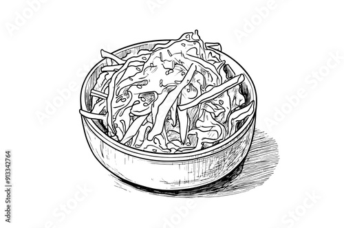 vector sketch of coleslaw salad