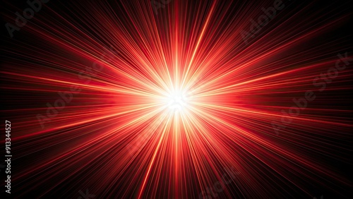 Asymmetric red light burst on black background, abstract, asymmetry, burst, glowing, vibrant, dynamic, red, light, energy