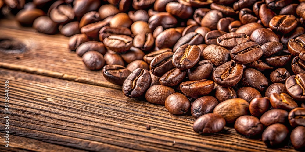 Close up shot of coffee beans on a wooden table, coffee, beans, wooden, table, background, aroma, morning, caffeine, beverage Close up shot of coffee beans on a wooden table, coffee, beans, wooden, table, background, aroma, morning, caffeine, beverage