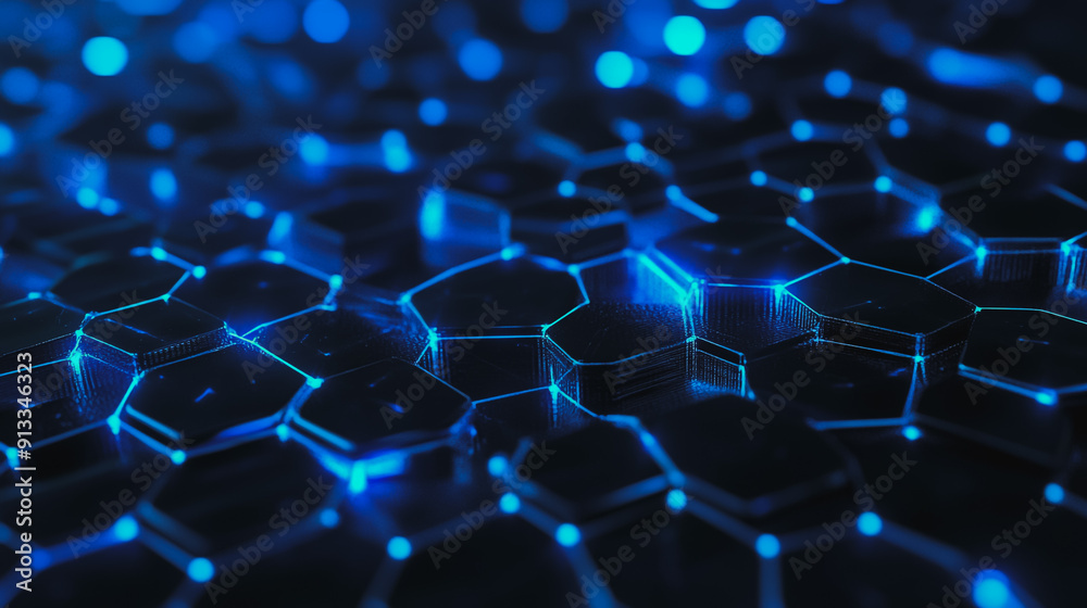 Fototapeta premium Hexagonal abstract technology Innovation background. electric glow hexagonal background 