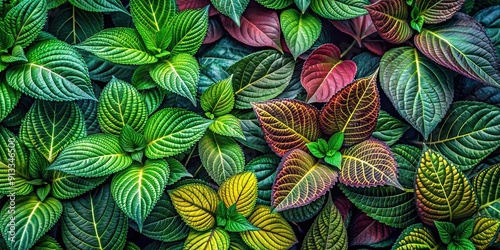 Wallpaper Mural Green leaves background with vibrant colors and a variety of shapes and textures, nature, foliage, background, lush Torontodigital.ca
