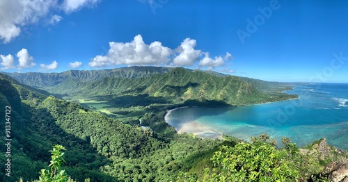 Photography Ocean bay and mountains