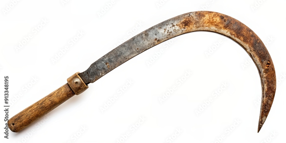 Rusty old sickle with weathered blade, rusty, old, sickle, weathered, blade, worn, farm tool, agriculture, vintage, metal Rusty old sickle with weathered blade, rusty, old, sickle, weathered, blade, worn, farm tool, agriculture, vintage, metal