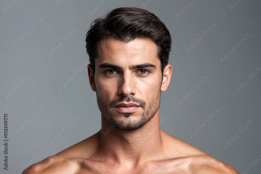 Portrait of Greek man with thin beard and mustache Portrait of Greek man with thin beard and mustache