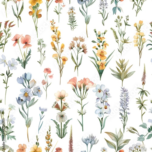 Watercolor Floral Seamless Pattern