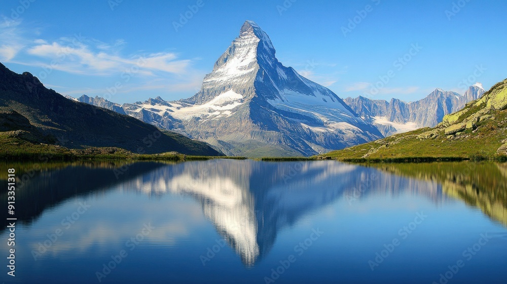 Majestic Matterhorn Reflected in a Still Lake Majestic Matterhorn Reflected in a Still Lake
