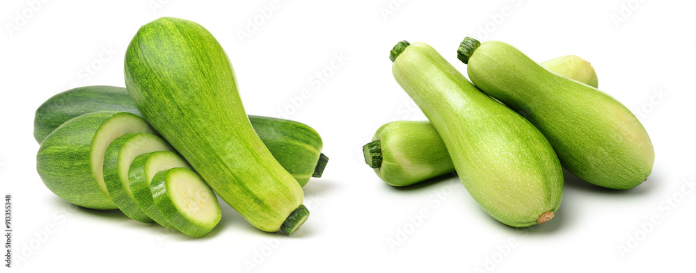 Zucchini on a white background Zucchini on a white background
