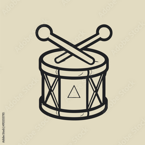 illustration of the drum with drumstick vector