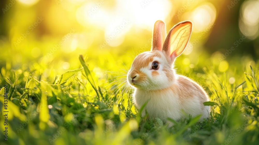 Cute Bunny in a Meadow Cute Bunny in a Meadow