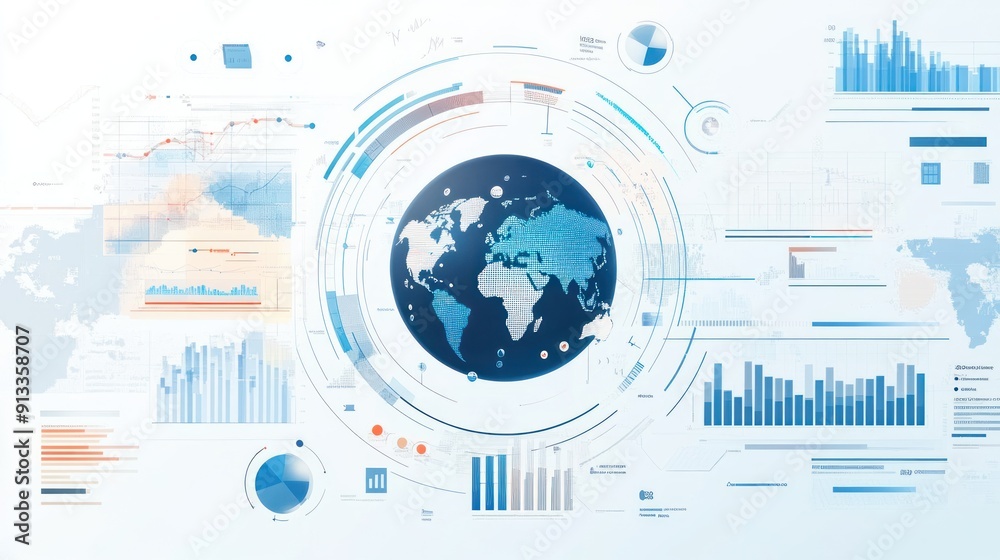 Obraz premium Global Data Visualization
