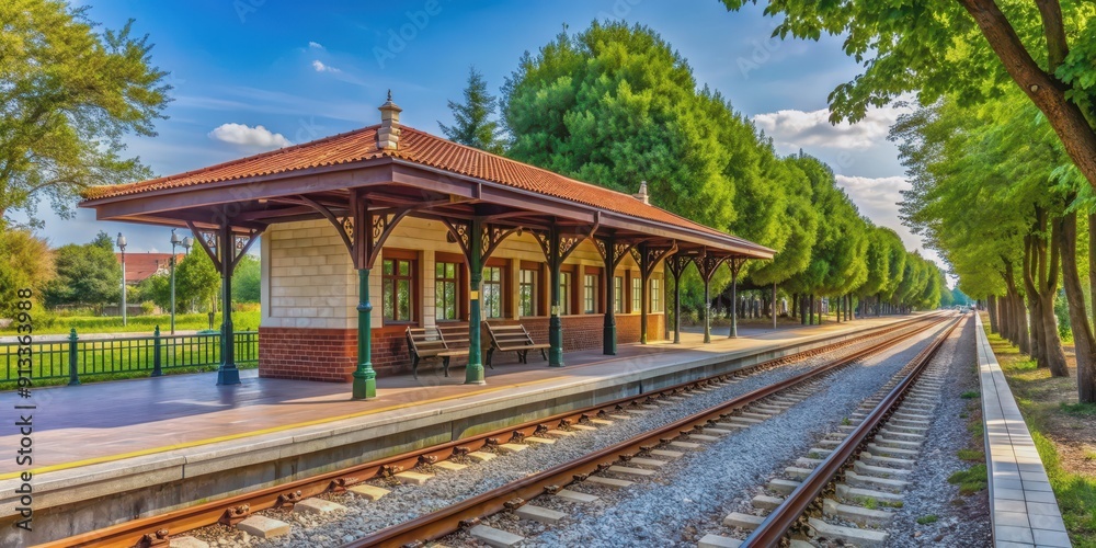 Traditional train stop at Sazova Park in Eskisehir, Turkey, Eskisehir, Turkey, traditional, train stop, historical