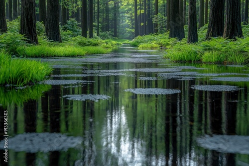 Tranquil Forest Stream Reflection