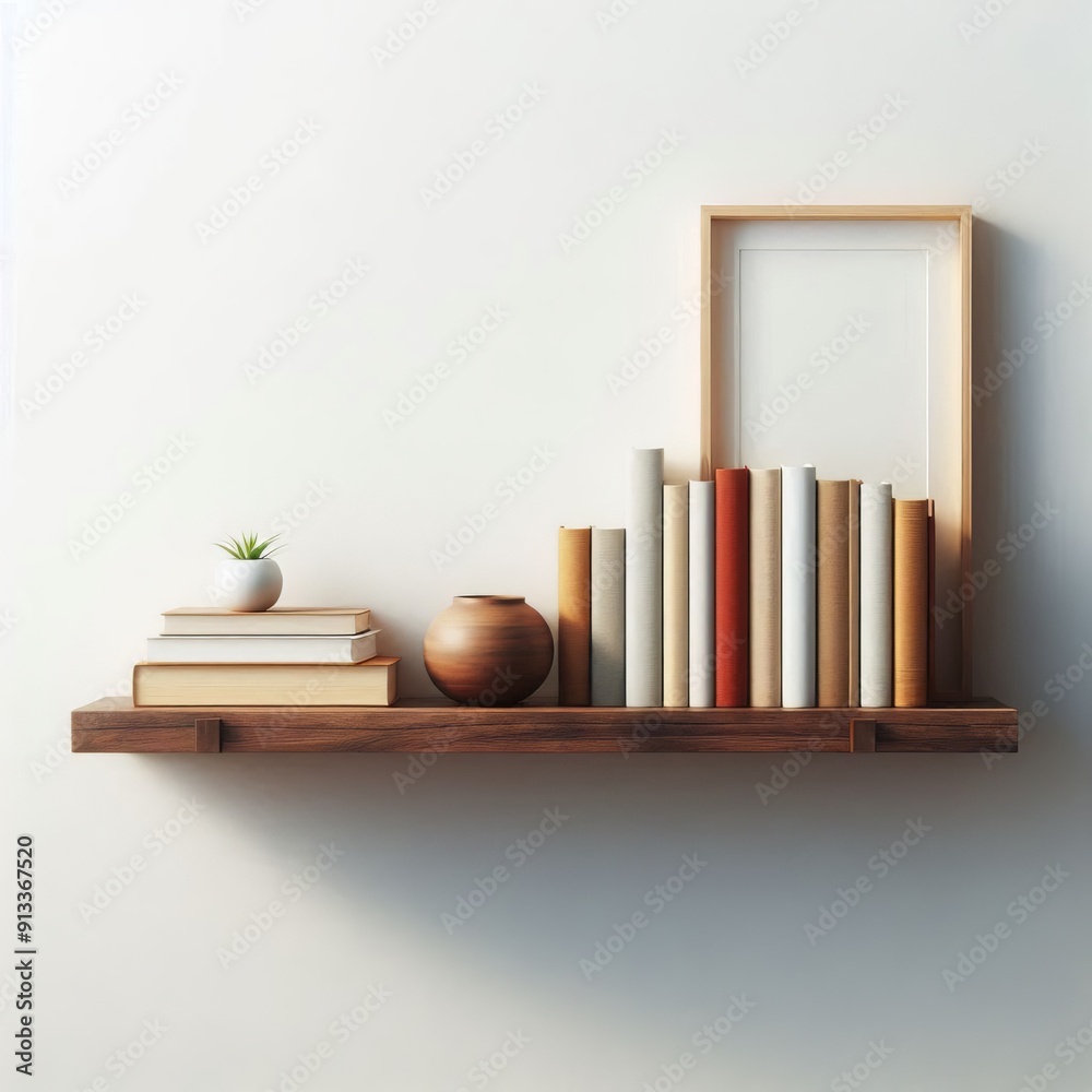 A wooden bookshelf with books isolated on a white background A wooden bookshelf with books isolated on a white background