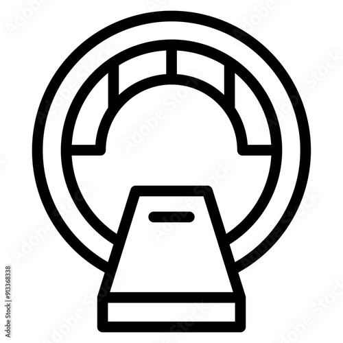 MRI and CT Scanner Icon. Thin icon Illustration for Diagnostic Medical Scan Imaging in Healthcare and Hospital Setting.