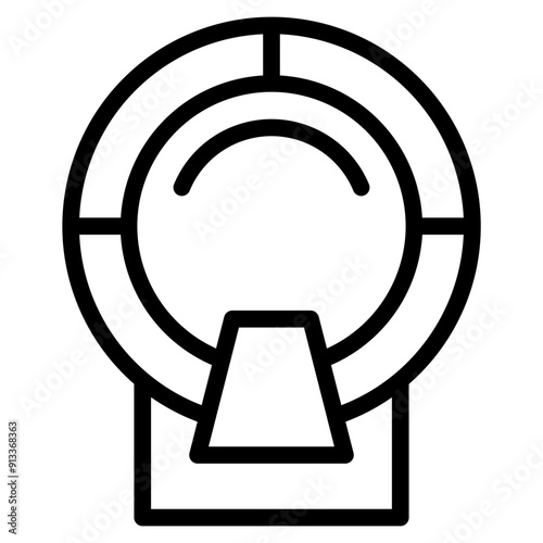 MRI and CT Scanner Icon. Thin icon Illustration for Diagnostic Medical Scan Imaging in Healthcare and Hospital Setting.