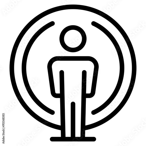MRI and CT Scanner Icon. Thin icon Illustration for Diagnostic Medical Scan Imaging in Healthcare and Hospital Setting.