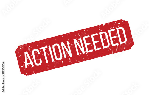 Red Action needed Rubber Stamp Seal Vector illustration isolated on white background