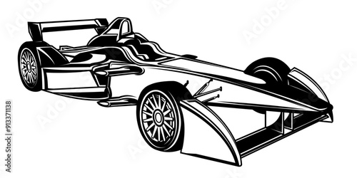 Racing Car | Sports Car Racing | Race Track | Car Lover | Race Driver | Open Wheel Racer | Race Car | Skilled Driver | Original Illustration | Vector and Clipart | Cutfile and Stencil