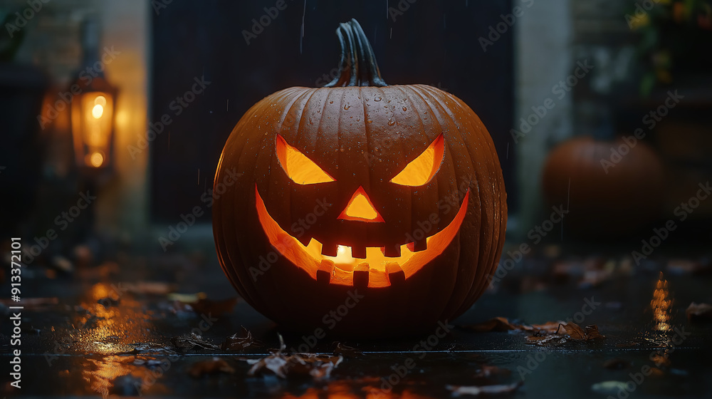 Fototapeta premium Halloween Lantern Glow