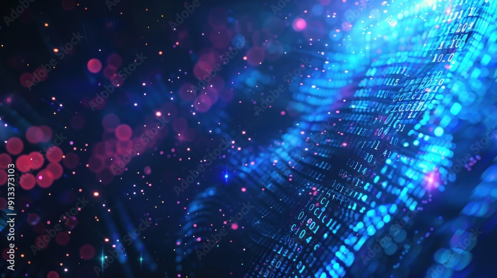 Digital aura Astronomy background featuring glowing particle data with dark abstract blue light effects, blurred foreground elements to add depth, in a futuristic digital art style style Digital aura Astronomy background featuring glowing particle data with dark abstract blue light effects, blurred foreground elements to add depth, in a futuristic digital art style style