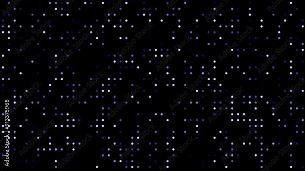 blinked dots animation background in white dots and black background,Suitable for design projects in technology