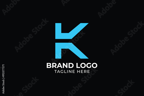 Vector logo abstract image of the house with the letter K. Home apartment building logotype. Vector illustration.