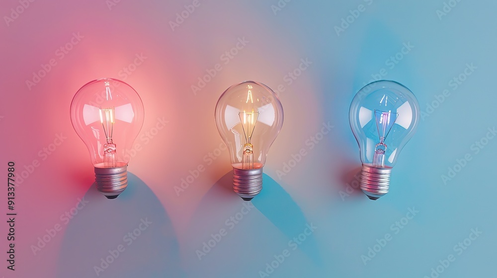 Beautiful Clarifying complex ideas theme with light bulb Flat lay Beautiful Clarifying complex ideas theme with light bulb Flat lay