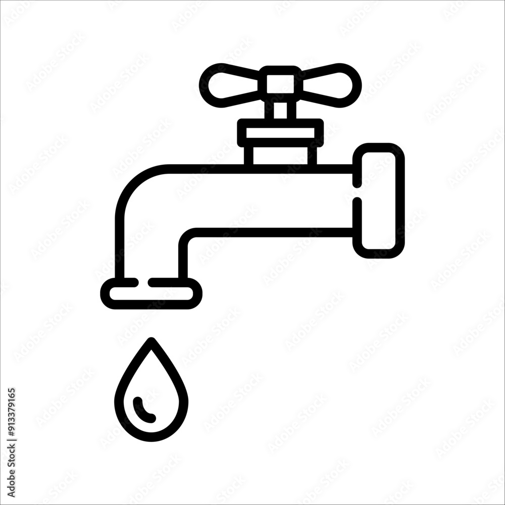 Water tap icon, Black illustration isolated on white background for graphic and web design. Water tap icon, Black illustration isolated on white background for graphic and web design.