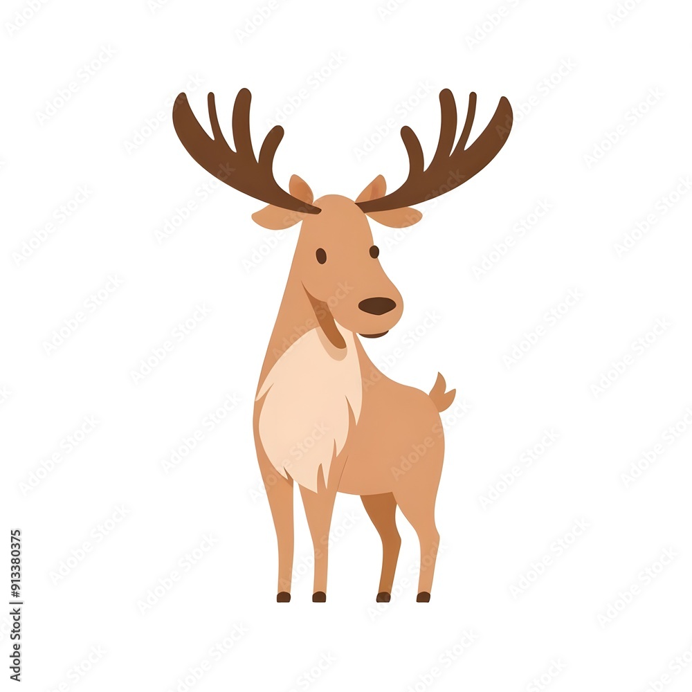 Fototapeta premium Adorable moose. Illustration 