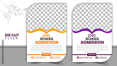 Admission Die cut flyer design