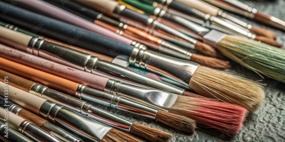 A collection of paintbrushes of various sizes and colors A collection of paintbrushes of various sizes and colors