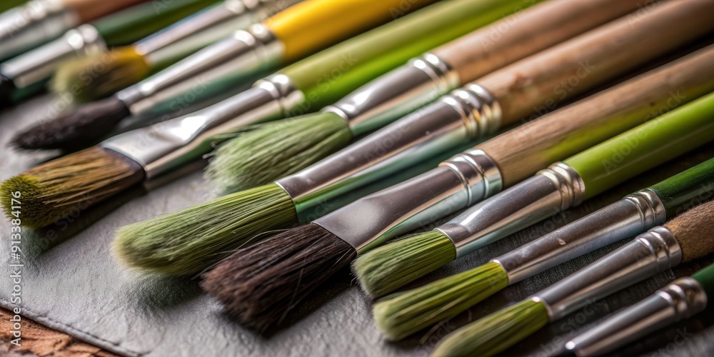 A collection of paintbrushes of various sizes and colors A collection of paintbrushes of various sizes and colors