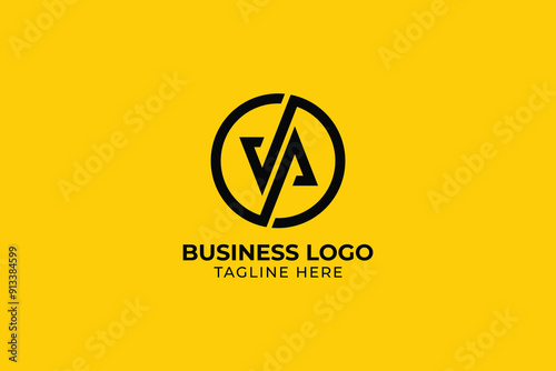 A letter creative, minimal monogram for speed in circle,  A logo icons design template element