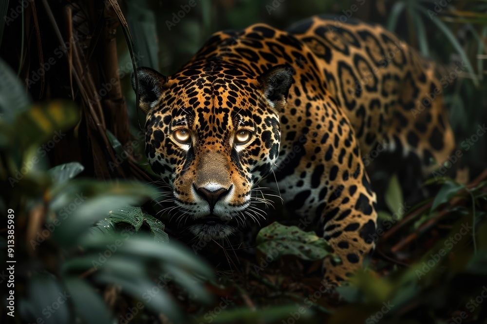 A Close-Up View of a Jaguar in the Jungle A Close-Up View of a Jaguar in the Jungle