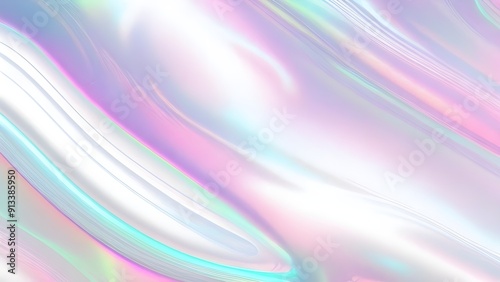 Holographic background seamless trendy iridescent light foil texture. Soft holographic pastel unicorn marble background pattern. Modern pearlescent blurry abstract swirl illustration. 